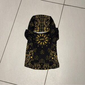 CIG  Black and Gold Patterned sheisty balaclava mask